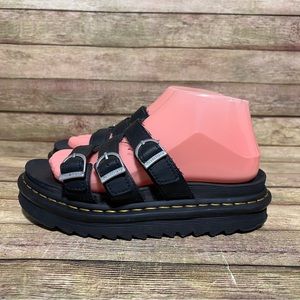 Dr. Martens Black Leather Blaire Tripple Strap Sandals